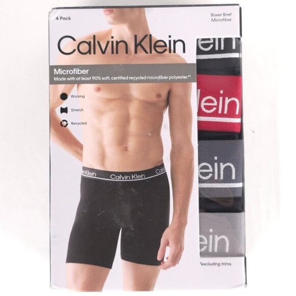 CALVIN KLEIN 4 Pack Boxer Brief Microfiber Wicking Stretch NP2756R-002 Size L XL - Picture 1 of 9